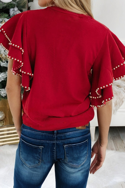 Riley Ruffle Pearl Sweater