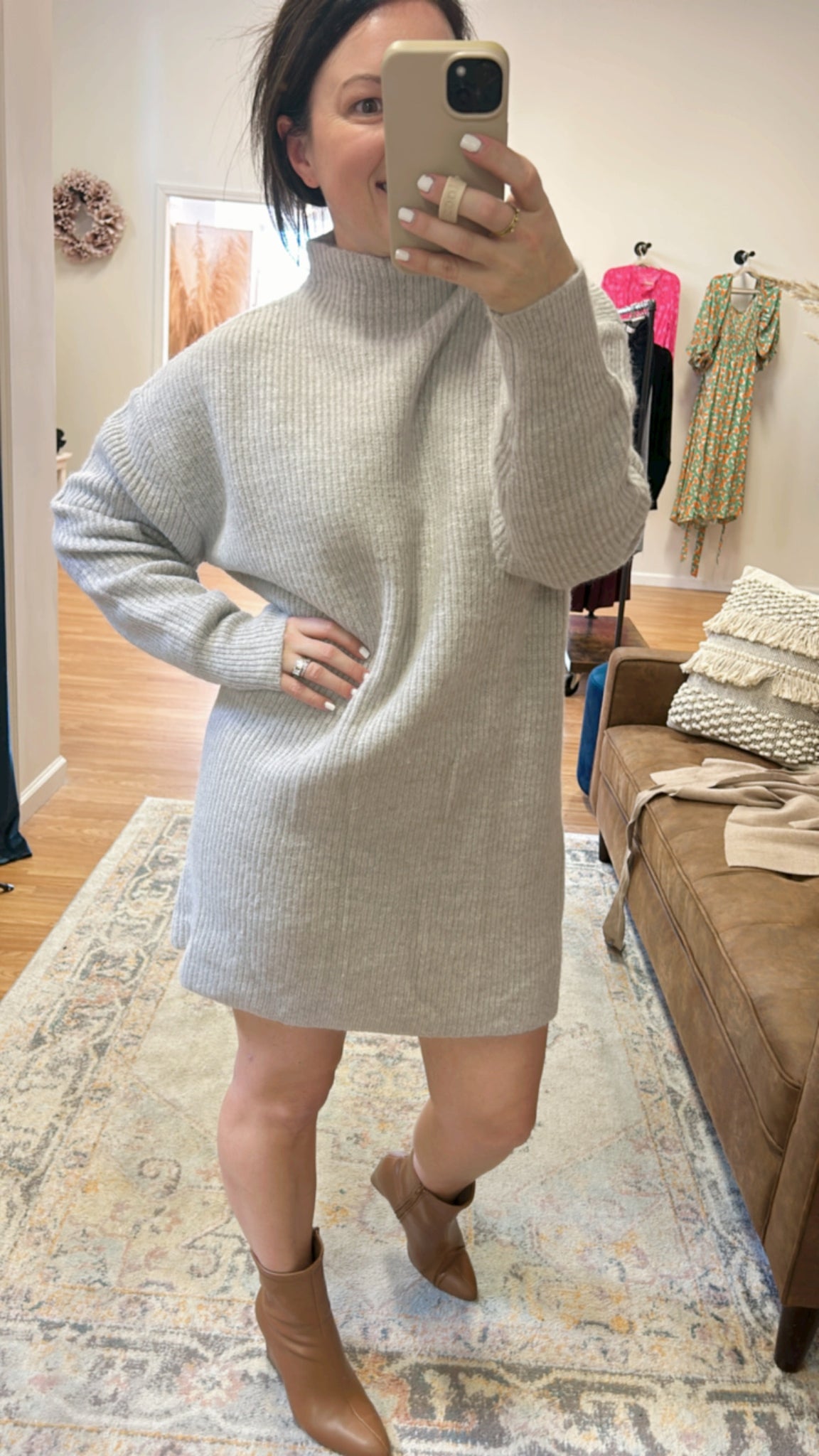 Mini Mock Neck Sweater Dress M/L Mini Mock Neck Sweater Dress M/L