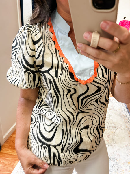 Zana Zebra Top