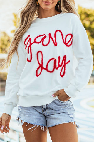 Game Day sweatshirt in White/Red