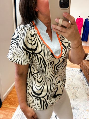 Zana Zebra Top