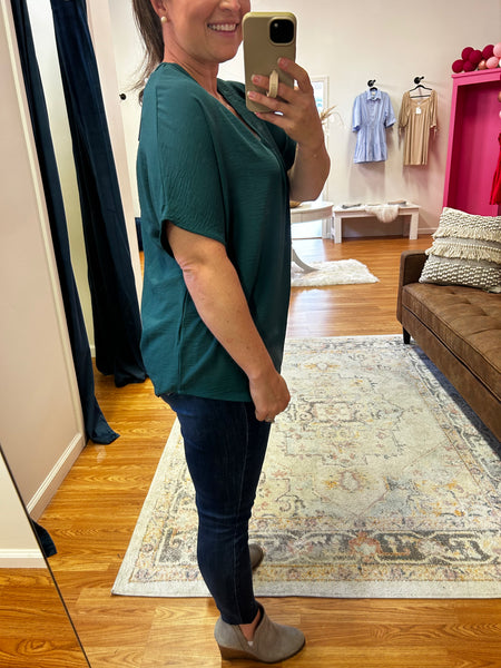 Melissa top in Hunter Green