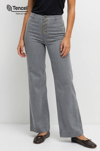 Tencel Wide-leg High Waisted Pants