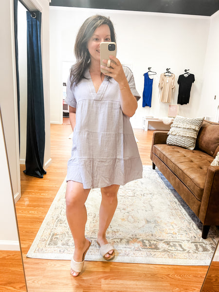 Into the Mist Gauze Tiered Dress