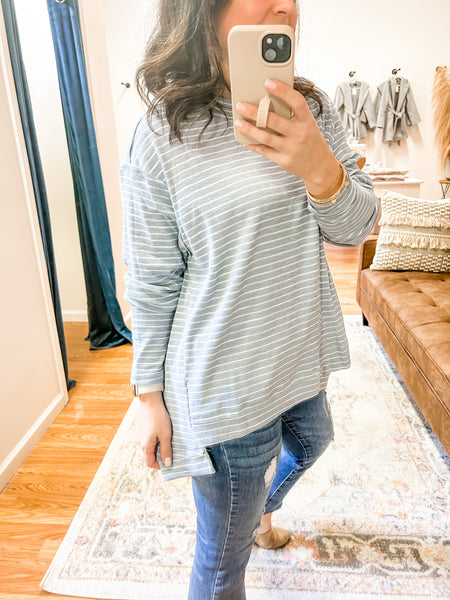 Everyday Stripes Top in Chambray