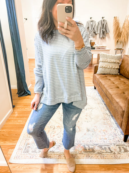 Everyday Stripes Top in Chambray