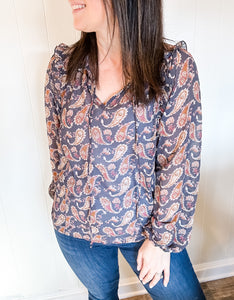 Pretty Pattern Peasant Top