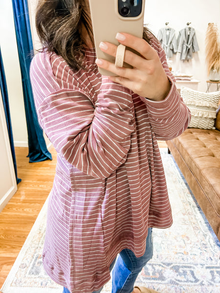 Everyday Stripes Top in Mauve